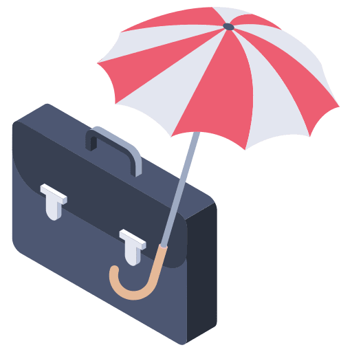 Insurance portfolio security umbrella icon