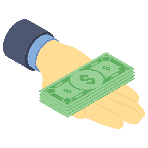 Money hand banking business and finance icon