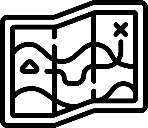 Map holiday hobbies and free time hiking icon