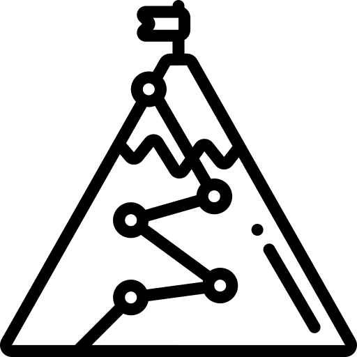 Mountain hobbies and free time mountain location icon