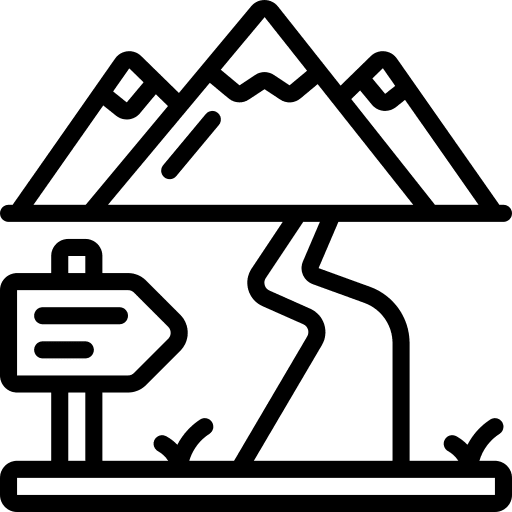 Route route walking path icon