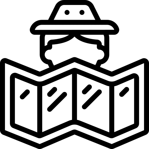 Map hobbies and free time man location icon