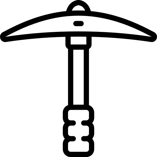 Pickaxe axe climbing mountain icon