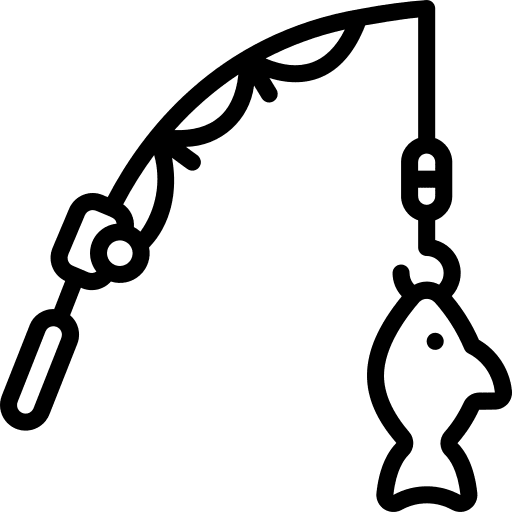 Rod fish fishing food icon