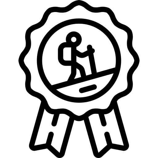 Award walking hobbies and free time hiking icon