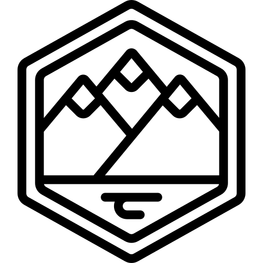 Badge climbing award mountains icon