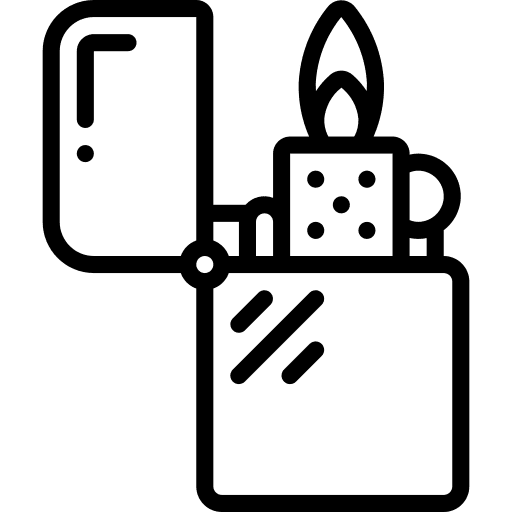 Lighter fire hot camping icon