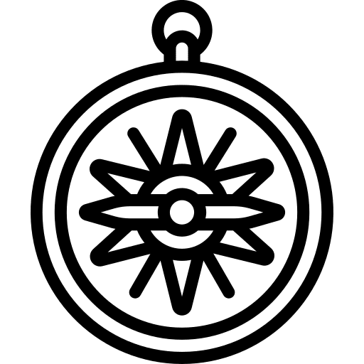 Compass direction travel location icon