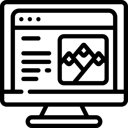 Computer online hobbies and free time mountains icon