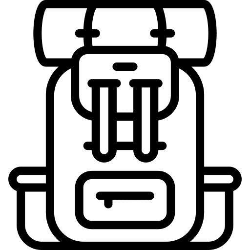 Backpack travel rucksack walking icon