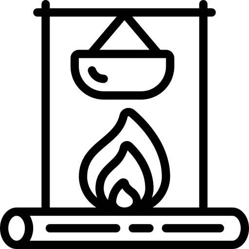 Cooking pot fire cooking flame icon