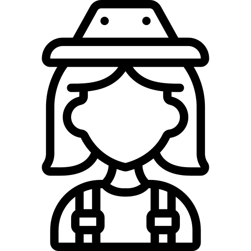 Hiker female avatar walking icon