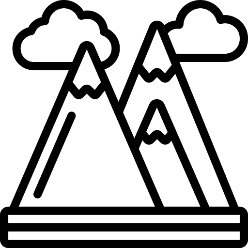 Mountains landscape climbing hobbies and free time icon