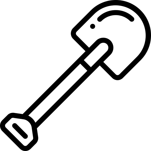 Shovel hobbies and free time shovel tool icon