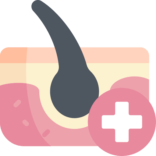 Dermatology skin hair dermis icon