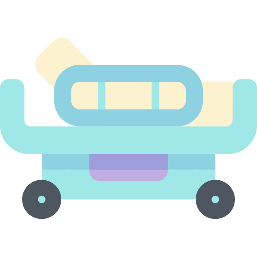 Hospital bed health clinic medical assistance illness icon