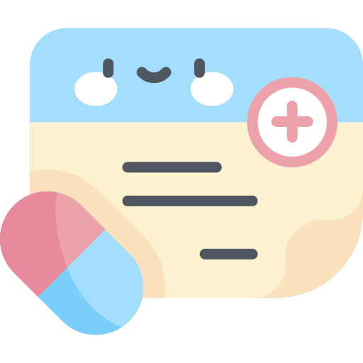 Medical prescription checkup report drugs icon