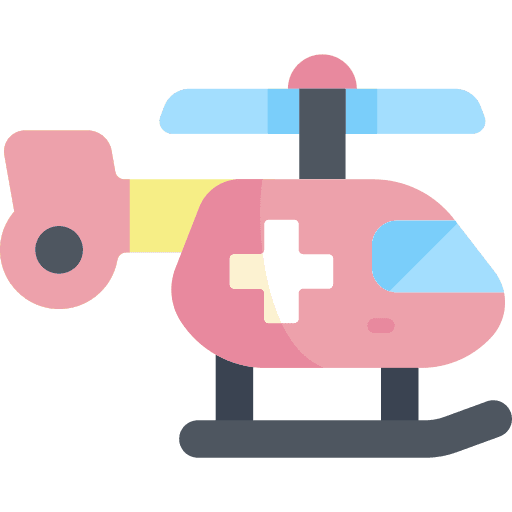 Helicopter transportation healthcare and medical aircraft icon