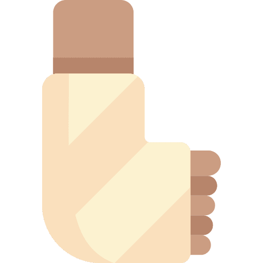 Broken leg healthcare and medical bandaged broken leg icon