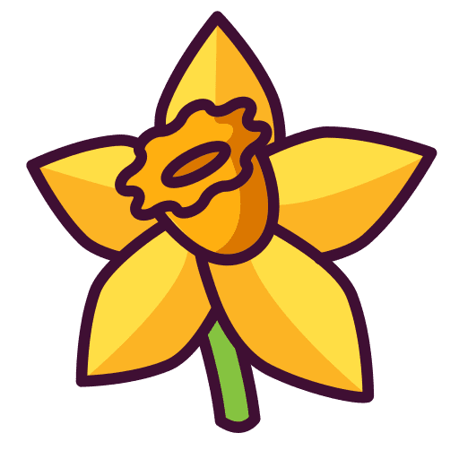 Daffodil petals botanical plant icon
