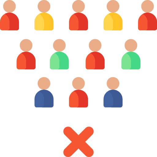 Avoid crowds avoid people signaling icon