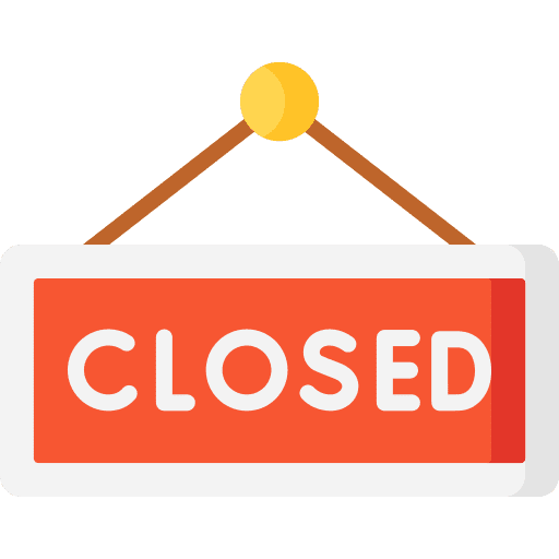 Closed commerce close signaling icon
