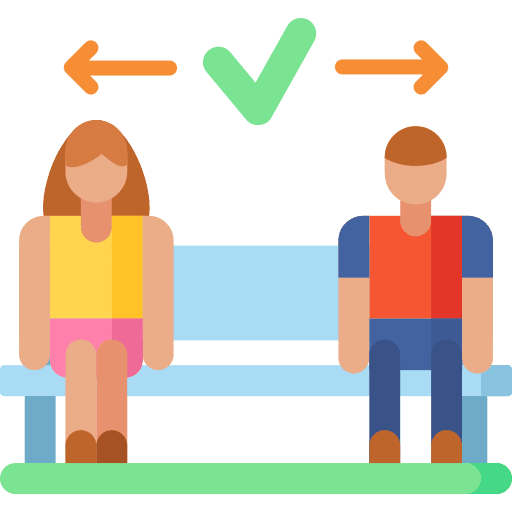 Keep distance avoid contact social distancing icon