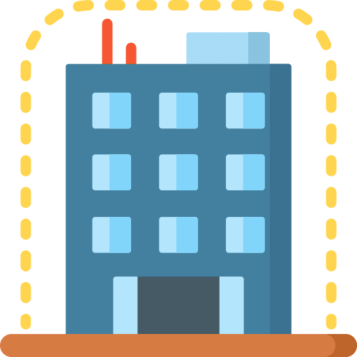 Quarantine quarantine covid 19 building icon