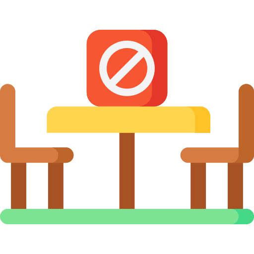 Restaurant close prohibited pandemic icon