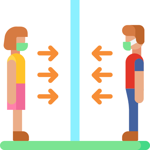 Social distancing people epidemic prevention keep distance icon