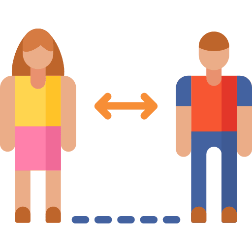 Social distancing physical coronavirus distance icon