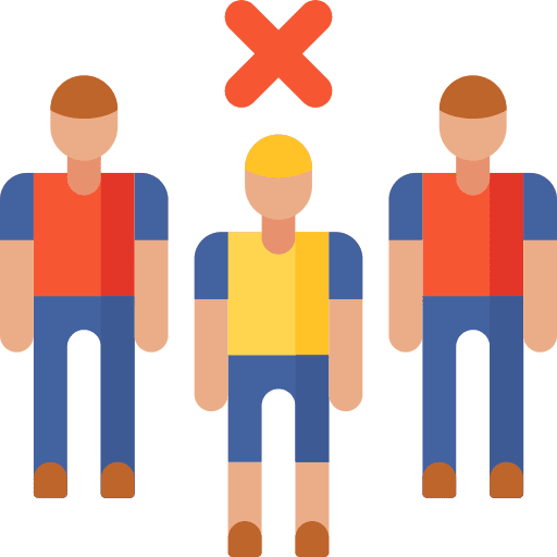 Avoid crowds sick keep distance people icon