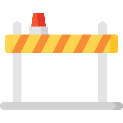 Barrier no entry road block alarm icon