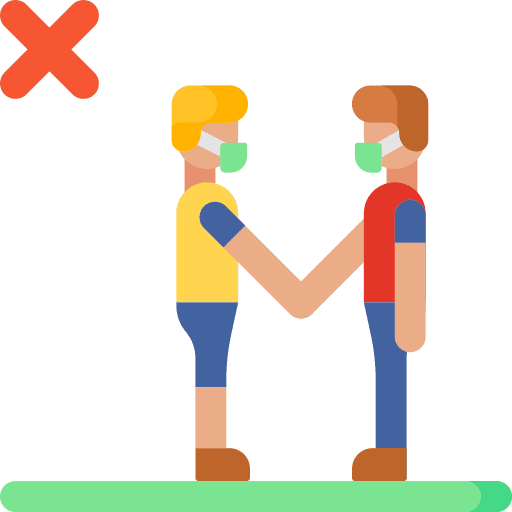 No handshake hands and gestures coronavirus people icon