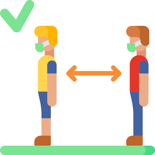 Queue keep distance queue security icon