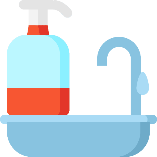 Soap sink cleaning washing hands icon