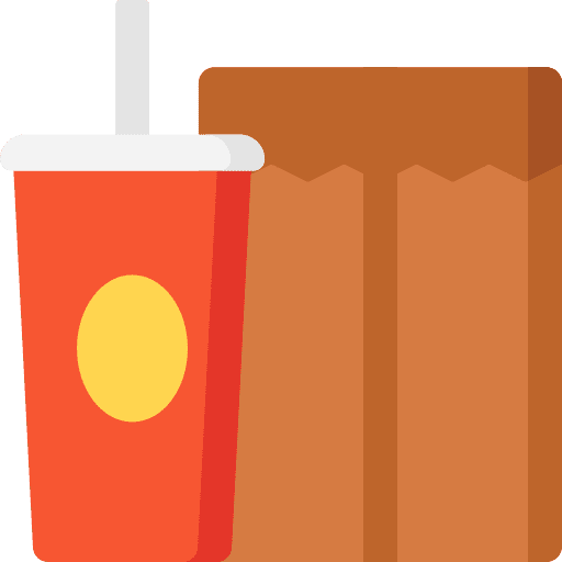 Take away shipping and delivery bag take away icon