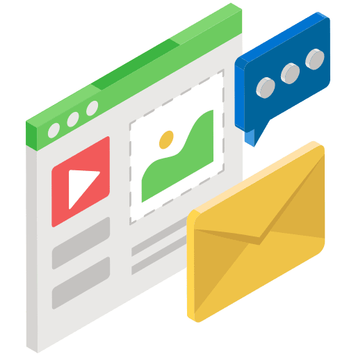 Blogging multimedia seo and web electronics icon