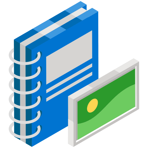 Art book photo album art and design files and folders icon