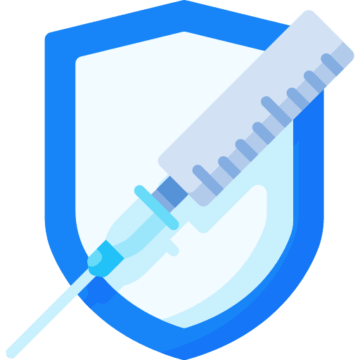 Defense vaccination vaccine shield icon