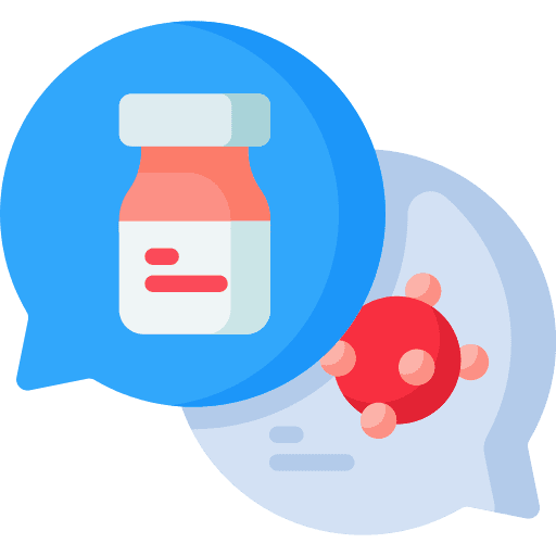 Discuss coronavirus science healthcare icon