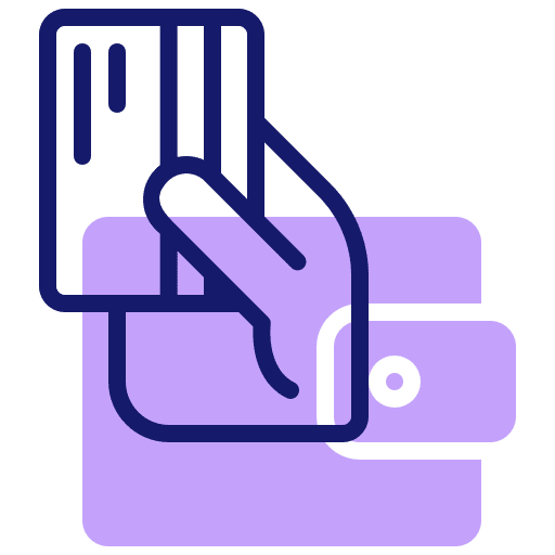 Payment method wallet cash credit card icon