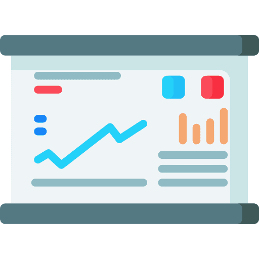 Presentation statistics report management business and finance icon