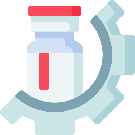 Vaccine gear development healthcare and medical icon