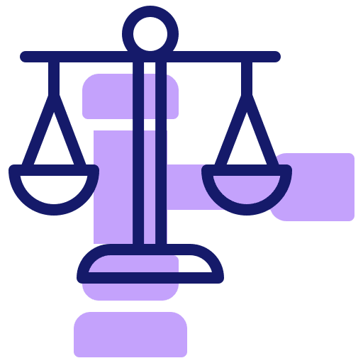 Legal system business and finance law justice scale icon