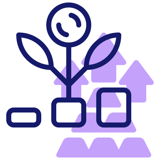 Money growth growth arrow receipts icon