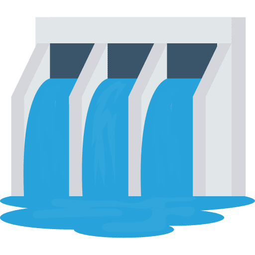Dam sea ecology and environment hydro power icon