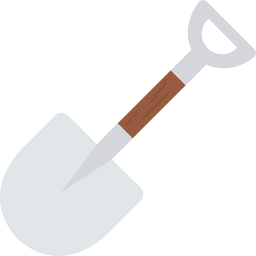 Shovel farming and gardening dig construction and tools icon