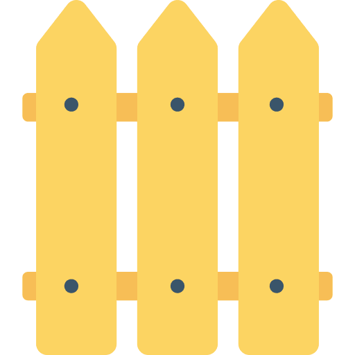 Fence yard farming and gardening security icon