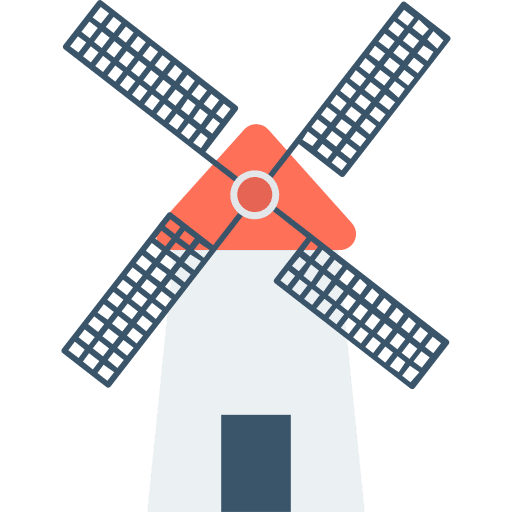 Windmill farming and gardening wind energy nature icon